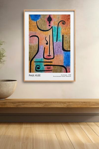 HOMEPACK Poster înrămat cu pictură ale arhangelului Paul Klee, decor de peret...