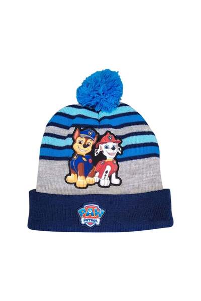 PAW PATROL Caciula cu ciucuri si imprimeu, 5-9 ani, albastru,