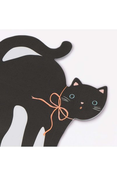 Meri Meri - Halloween - Halloween Cat-Shaped Napkins - 16 Pieces