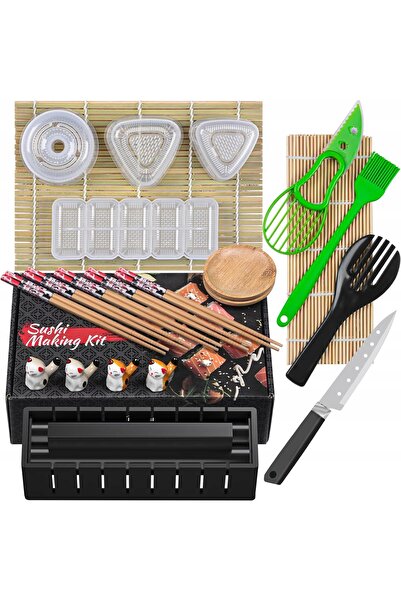 NO BRAND Kit complet pentru prepararea sushi-ului: Aparat de făcut sushi, cov...