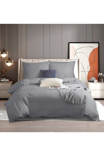 Spod Igły i Nitki Lenjerie de pat din satin 140x200 grafit culoare uni I24