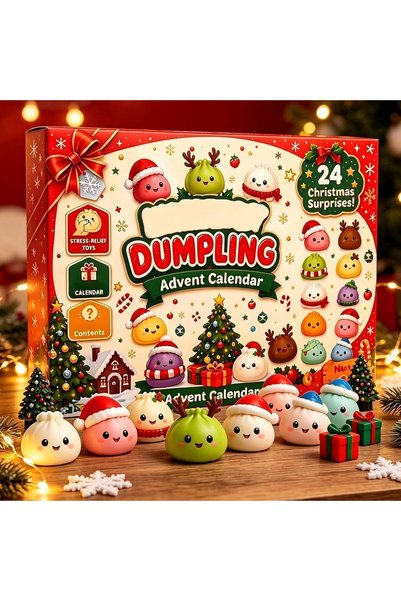 Generic Brand Advent Calendar 2026 with 24 Christmas Dumpling Figurines, A