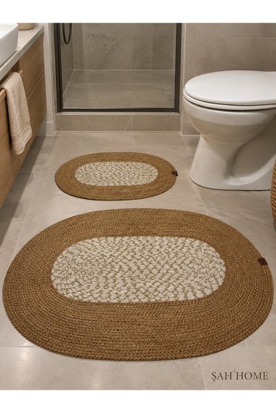 2'li Oval Paspas Seti Çok Amaçlı Leke Tutmaz 40x60 + 60x90 cm