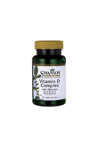 SWANSON Vitamin D Complex with Vitamins D-2 & D-3 50mcg - Vitamina D3, 60 cap...