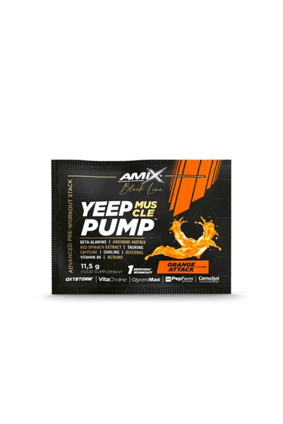 AMIX Pliculețe Black Line Yeep Pump - Pre-antrenament, Orange Attack, 11 g
