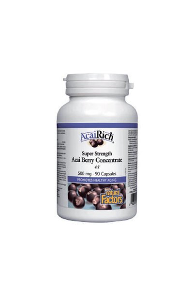 Natural Factors Acai 500mg - Supliment din Plante, 90 capsule
