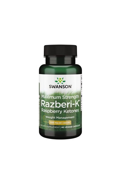 SWANSON Putere Maximă Razberi-K Chetone de Zmeură 500 mg / 60 Vcaps