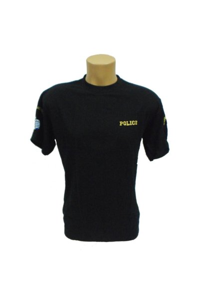All About Army T-Shirt Police Μαύρο Με Κίτρινα Γράμματα M