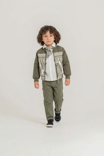 Bontino Boy's 3-Piece Set with Coat, Scarf, Shirt and Trousers