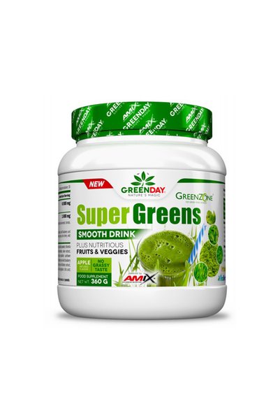 AMIX Băutură Super Greens Smooth - Supliment din Plante, Măr, 360 g