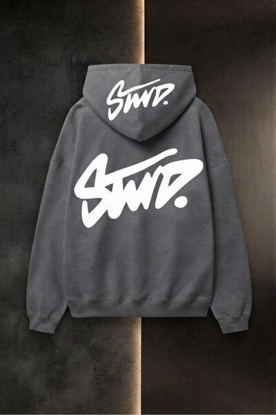 Ryam Mooda Unisex Printed Oversized 3-Thread Hooded Sweatshirt