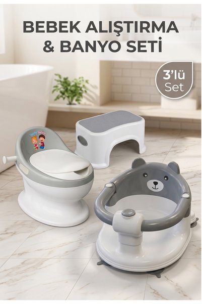 Bebeck Hugabu Bebek Alıştırma Banyo Seti 3'lü Eğitici Set