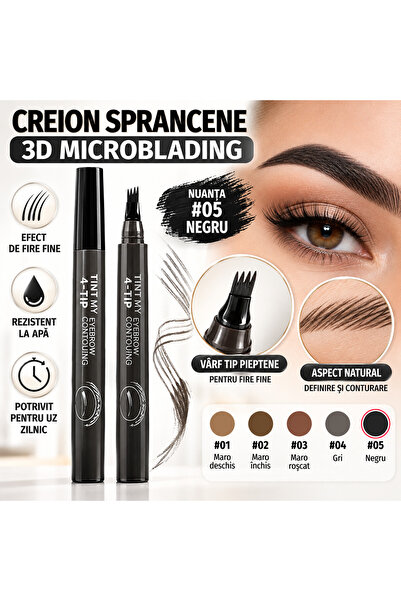 iTin Creion sprancene 3D microblading, rezistent la apa, 5 g, Negru