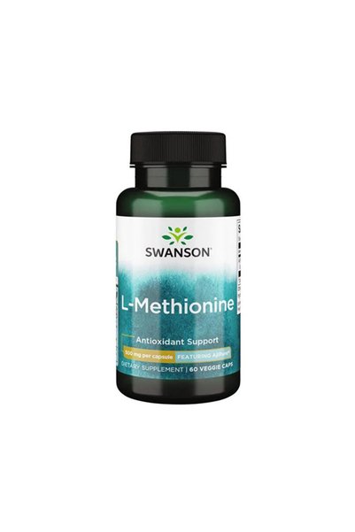 SWANSON AjiPure L-Methionine, Pharmaceutical Grade 500mg - L-Metionină, 60 ca...