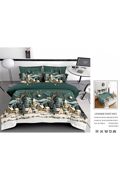 Edormitor Set de lenjerie de pat Finet de Crăciun, 6 piese, Cearșaf 220x230 W...