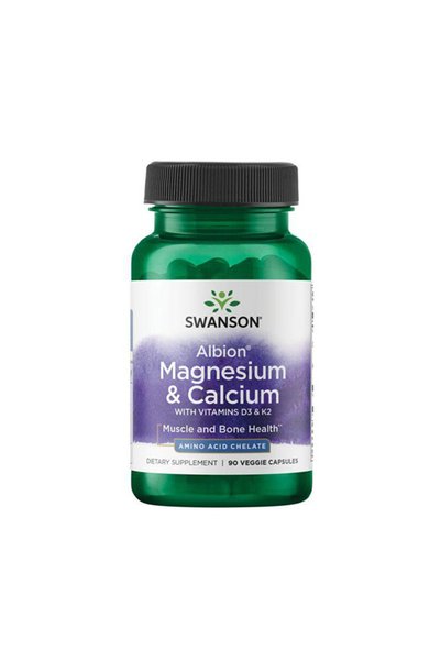SWANSON Albion Magnesium & Calcium with Vitamins D3 & K2 - 90 capsule vegetale