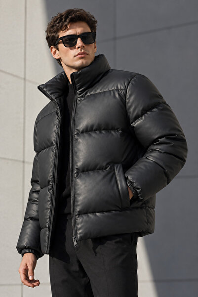 Montivo New Now Men's Black Premium Quality Leather Coat