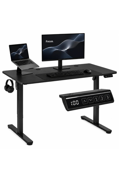 Selgot Birou electric 120x60cm, reglabil pe înălțime 72-118cm, negru