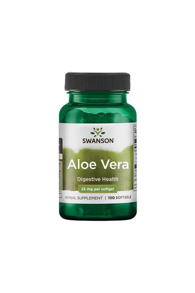 SWANSON Aloe Vera 25mg - Supliment din Plante, 100 capsule moi
