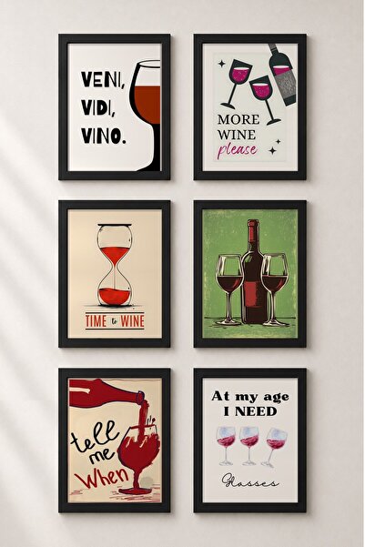 HOMEPACK 6-dijelni set slika u okviru "Vinski užitak" - posteri za koktele, b...