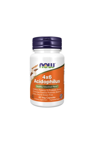 Now Acidophilus 4X6 - Probiotice, 60 capsule