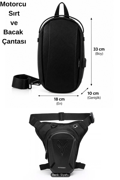 NEWISH POLO ACCESSORIES Geantă neagră unisex pentru picior și talie, impermea...