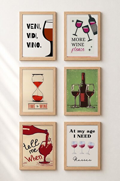 HOMEPACK 6-dijelni set slika u okviru "Vinski užitak" - posteri za koktele, b...
