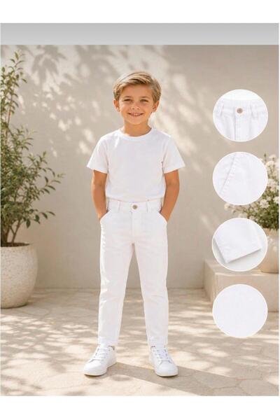 Kuraff Giyim Unisex Çocuk Gabardin Pantolon Düz Kesim Cepli 23 Nisan 29 Ekim ...