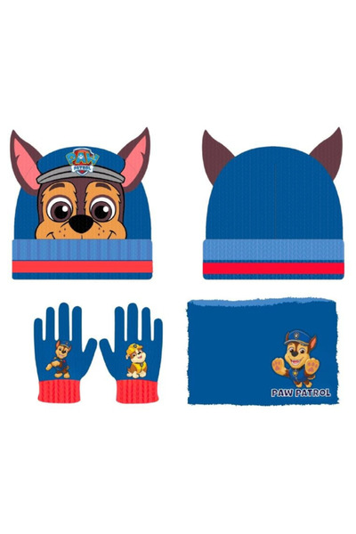 PAW PATROL Set 3 piese copii, căciulă, mănuși și protecție gât, 4-8 ani, mult...