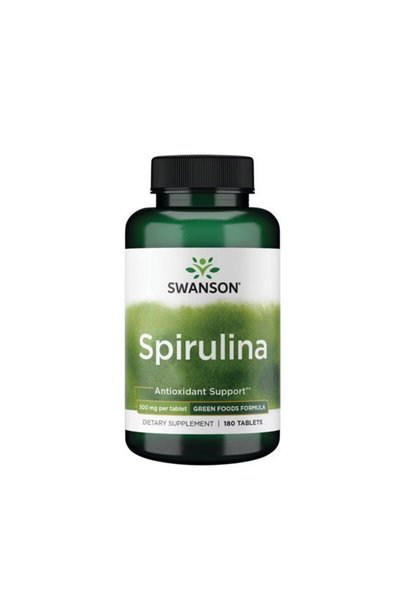 SWANSON Spirulina 500 mg - Supliment din Plante, 180 capsule