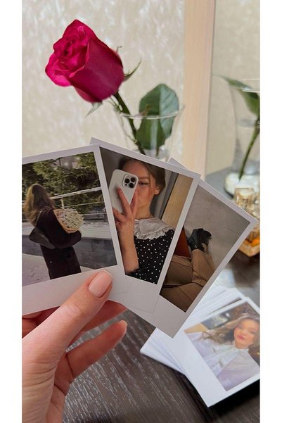 Kişiye Özel Retro Polaroid Fotoğraf Baskı Seti - Anı Kartları ve Hatıra Hediyesi+hediye notu