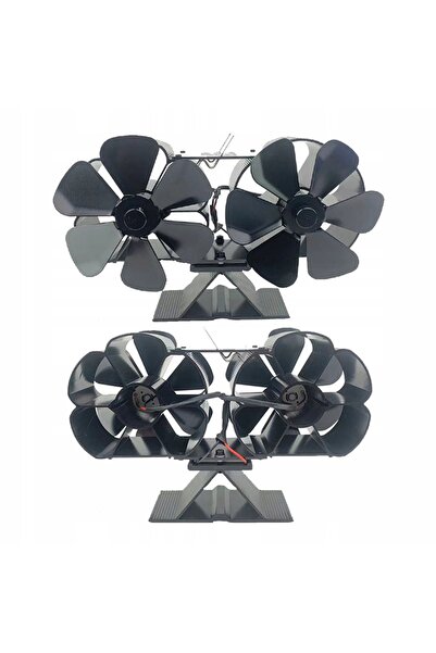 NO BRAND Ventilator de șemineu cu două capete și termometru