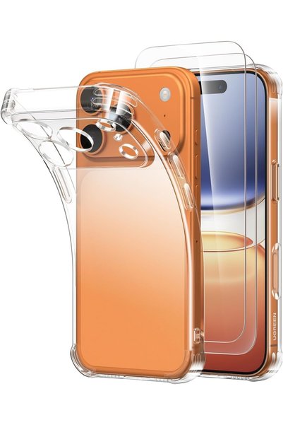Ugreen Airbag Clear Case + 2 Pack Ultra-Clear Screen Protector for iPhone 17 ...
