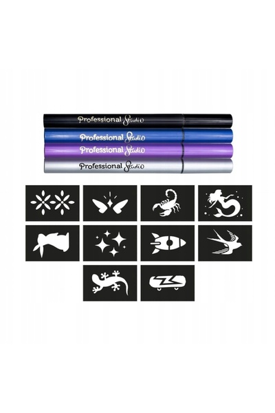 Buki Markere pentru tatuaje cu modele Lea silver Set creativ