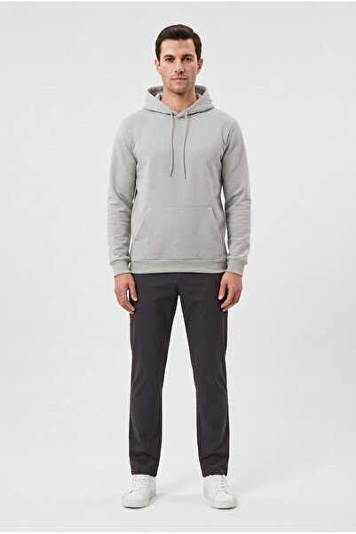 TENA Men's Gray Three-Strand Hooded Basic Sweatshirt