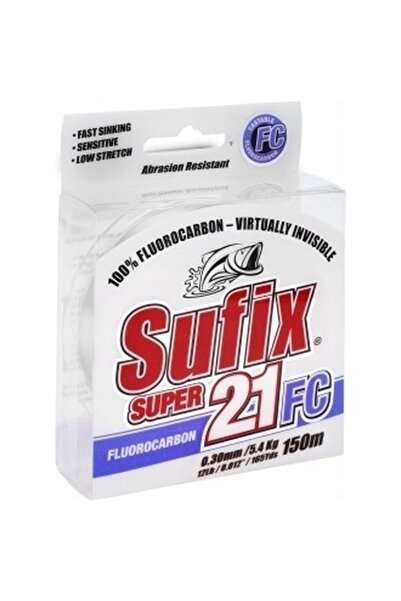 SUFIX Fluorocarbon Super 21 transparent 0,50mm 50m 22,60kg 1 bucată.