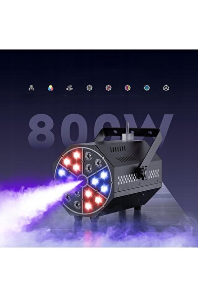 NO BRAND mașină de fum, 18 lumini LED RGB cu telecomandă M2032