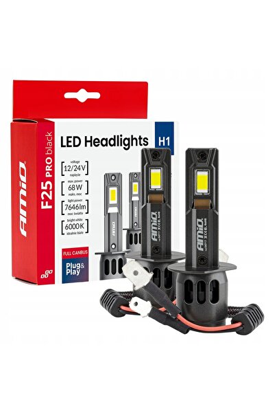 AMIO H1 F25 PRO NEGRU FULL CANBUS 12V 24V 68W becuri LED auto