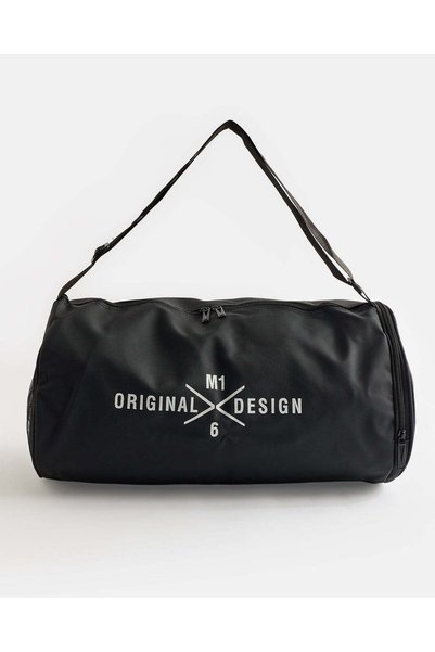 REDTAG Men Black Graphic Holdall Bag