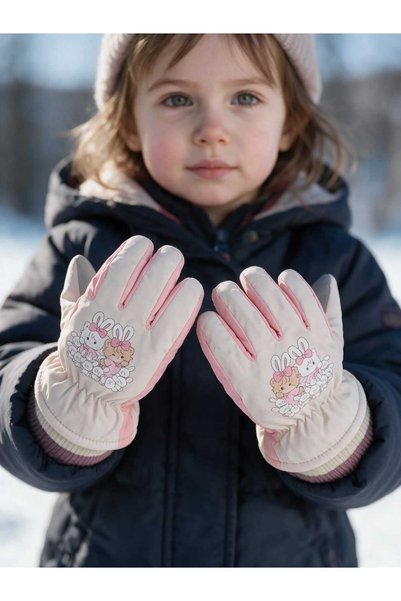 Aware Time 1-3 Years Old Girls' Inflatable Snow Ski Gloves
