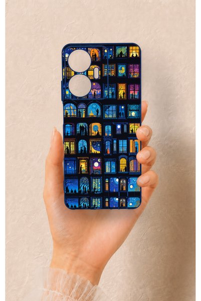 Vip Case Realme C55 Compatible Night City Stories Patterned Silicone Case