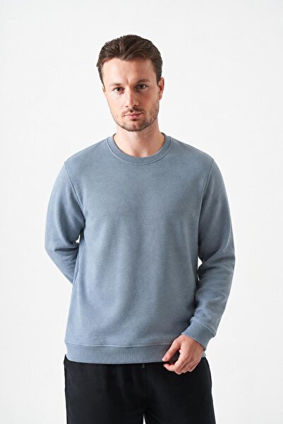 TENA Hanorac albastru pentru bărbați, cu gât tip crewneck, model Thessaloniki