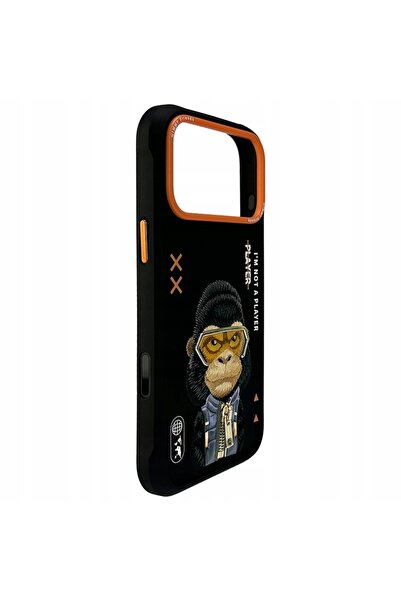 NO BRAND Husă Nimmy Cool&Cute 2.0 Gorila pentru iPhone 17 Pro, cu motiv brodat