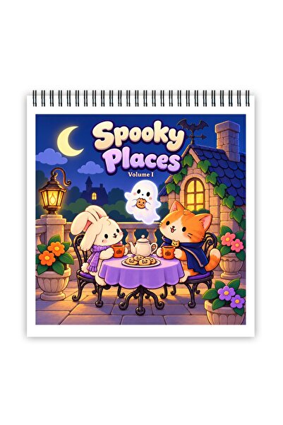 Legendary Gifts Carte de colorat, 45 de ilustrații Spooky Places - Volumul I,...