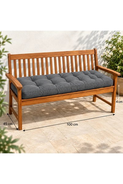 Kapitone Bank Minderi · 100 × 45 × 4 Cm | Gri | İç Mekân