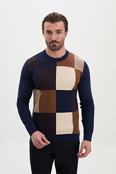 Mcr Pulover tricotat pentru bărbați, din cașmir, cu guler rotund, slim fit, î...