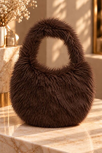 zemihra Women's Plush Fur Shoulder Bag – Soft Textured, Lined, Zippered, Styl...