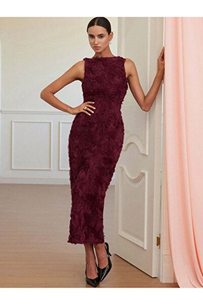 Sheya Midi Length dress, cherry red