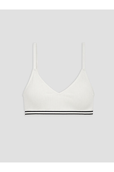 LC Waikiki Özmarka New Season Ecru Padded Striped Bustier Without Underwire