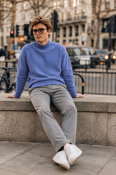 DAMGA JEANS Hanorac sport de bază, liliac, cu guler înalt pentru bărbați